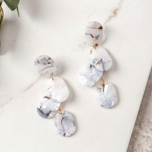 Acrylic Drop Earrings, Black and White